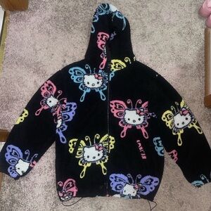 Dumbgood x Hello Kitty Butterfly Sherpa Zip Hoodie